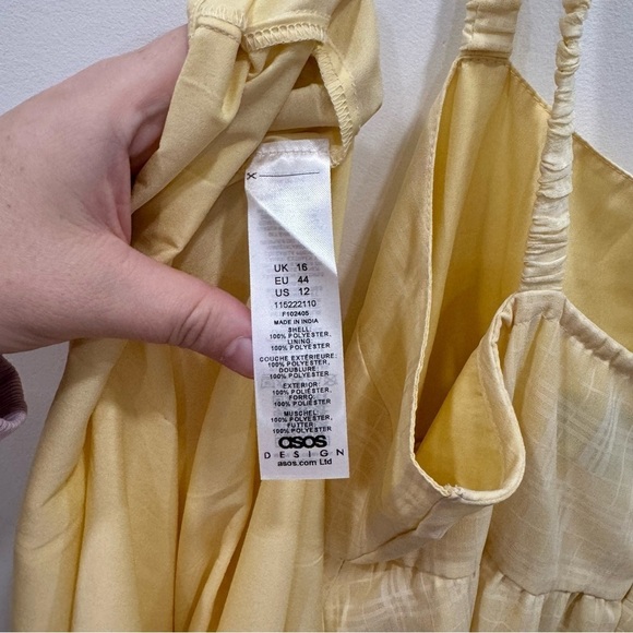 ASOS Design Maternity Yellow Maxi Dress Flowy Size 12 - Picture 6 of 7